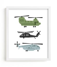 Coming from a family who has worked on and around aircraft, I've always loved watching air shows. And occasionally before the show starts, I'll draw the aircraft! I hope this print finds it's home among aviation aficionados and future pilots! Flying Helicopter, Kids Art Print, Army Art, Kids Canvas Art, Wall Art For Kids, Baby L, Kids Wall Decor, Kids Wall Art, Big Boy Room