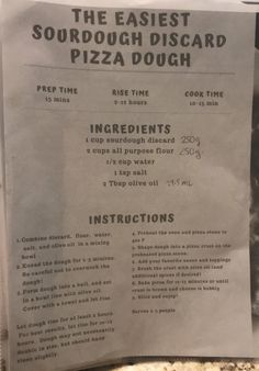 the menu for an outdoor pizza parlor is posted on a piece of paper with instructions