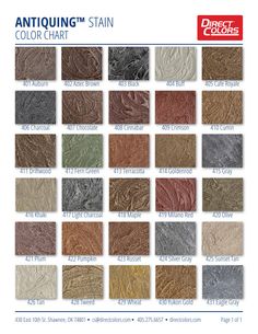 the color chart for an outdoor stain