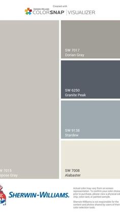 the color scheme for sherylin - williams's paint swatches is shown