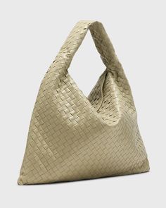 Bottega Veneta "Teen Lauren 1980" hobo bag in intrecciato leather     Flat top handle, 10.6" drop    Foldover flap top with magnetic closure     Interior, one zip pocket     Approx. 9.4"H x 21.2"W x 5.1"D    Made in Italy Flats Top, Leather Flats, Hobo Bag, Magnetic Closure, Bottega Veneta, Neiman Marcus, Top Designers, Top Handle, Zip Pockets