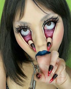 Extraordinary Makeup, Fantasy Make-up, Halloweenský Makeup, Makeup Humor, Cool Makeup Looks, Top Makeup Products, Crazy Makeup, Sfx Makeup