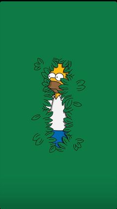 the simpsons character is standing in front of a green background