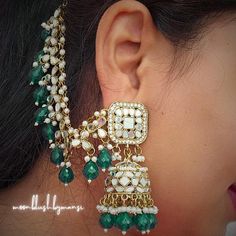 Limited Edition: Our New Collection ✨️ Gorgeous Mirror Work Pearls Ear Chain Attached with Jhumkas and stones made in brass🔥 Limited Stock Available Grab Yours Soon Ear Chain, Mirror Work, Brass Jewelry, Pearl Chain, Ethnic Jewelry, Indian Jewellery, Limited Stock, Indian Jewelry, Statement Earrings