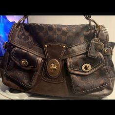 Brand New Coach Legacy Signature Collection Is Made Of Woven Jacquard Fabric. Never Used Or Worn. Price Is Firm. Blue Coach, Purse Essentials, Coach Legacy, Coach Crossbody Purse, Tan Handbags, Book Holder, Bags Coach, Brown Purses, Coach Shoulder Bag