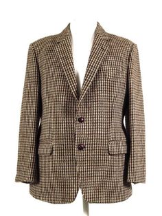 Vintage Harris Tweed Jacket Houndstooth 42S - Tweedmans St Michael