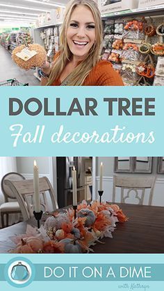 the dollar tree fall decorations are on display