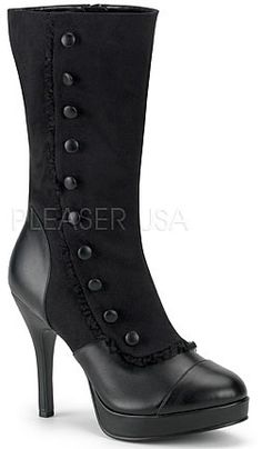 #Footwear | Victorian Boots Halloween Costume Boots, Steampunk Mode, Victorian Boots, Mode Shoes, High Heeled Boots, Pleaser Shoes, Shoes Too Big, Crazy Shoes