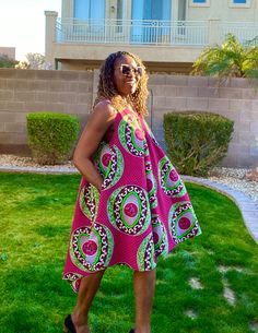 Ankara print dress, African clothing with bold prints is just right for your next party -check out the beautiful pink and green colors!  This African dress comes in a hi-low length showing off the best African attire and African fashion. Our summer dress flows down nicely, add a belt at the waist for a more fitted look. Accessories on model not included.  *️⃣ MEASUREMENT GUIDE: See inserted pics We are happy to answer any questions regarding measurements and styles before purchase. Note, that the customer is responsible for including their measurements or selecting the correct measurements.  Where no measurements are included, we will use the listed measurements with the size selection.  *️⃣ Colors: Green, Blue 📦 SHIPPING: Worldwide 🔸Please allow 1-10 days for processing  🔸Shipping Meth Ankara Print Dress, Dress African, Ankara Print, Colors Green, Women Midi, African Attire, Midi Length Dress, Printed Midi Dress, Look Plus