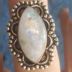 Brand New Handmade Rainbow Moonstone Silver Ring. Size 8 1/2 925 Stamped New To Poshmark? Use Referral Code Kimberlyn222 To Receive $10. Adjustable Stamped 925 Moonstone Ring, Silver Moonstone Crystal Ring, Handmade White Moonstone Crystal Ring, Vintage White Moonstone Ring Stamped 925, White Opal Ring Stamped 925, White Large Stone Moonstone Ring Spiritual Style, Spiritual White Moonstone Ring With Stone Setting, White Large Stone Spiritual Moonstone Ring, Ring Color