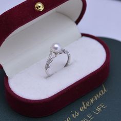 6-7mm Freshwater Pearl & Crown CZ Ring - House Of Pearls Pearl Jewelry Ring, Popular Rings, Timeless Ring, Freshwater Pearl Ring, Pearl Types, Cz Ring, Delicate Jewelry, Pearl Size, Buying Jewelry