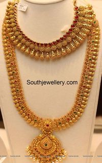 Mango Mala Designs, Mango Mala, Haram Designs, V Model, Indian Bridal Jewelry Sets, Gold Wedding Jewelry