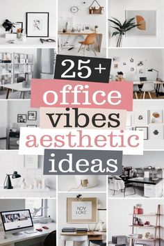 25+ Office Vibes Aesthetic Ideas for Spreadsheet Chic and Boardroom Sheek Cozy Chic Office Decor, Office Interior Design Color Schemes, Office Decor Wall Ideas, Wfh Office Aesthetic, Chic Office Desk Setup, Industrial Home Office Design Ideas, Ikea Cubicle Hacks, Two Monitors Desk Setup, Office Desk Inspiration Cubicle