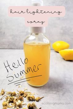 Lemon Spray For Hair, Lemon Hair Spray, Homemade Sun In For Hair, Homemade Hair Lightener, Lemon To Lighten Hair, Lemon Juice Hair Lightener, Chamomile Hair Lightener, Peroxide Hair Lightener, Diy Hair Lightening Spray