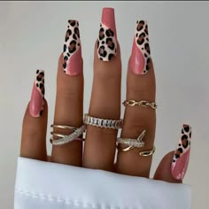 24pcs Leopard Print Press On Nails Autumn Animal, Leopard Nail Designs, Cheetah Nails, Leopard Print Nails, Nagel Tips, Nail Type, Leopard Nails, Instagram Autumn