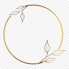 a gold circle frame with leaves on it