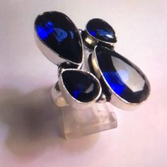 Stunning 925 Sterling Silver Ring Size 8 11 Carats Of Blue Sapphire Stones Sapphire Stones, Necklace Ring, Ring Color, Bracelet Cuff, Original Jewelry, Blue Sapphire Rings, Sapphire Stone, Mental Clarity, Sapphire Gemstone