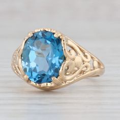 Kabana 3.25ct Oval London Blue Topaz Solitaire Ring 14k Yellow Gold Size 5.25 - Etsy Classic Oval Topaz Birthstone Ring, Classic Oval Topaz Ring, 14k Gold Oval Topaz Ring With Center Stone, Heirloom Oval Topaz Ring, Oval Topaz Center Stone Ring In 14k Gold, Formal Oval Blue Topaz Birthstone Ring, Heirloom Blue Topaz Oval Ring, Classic Oval Blue Topaz Jewelry, Heirloom Oval Blue Topaz Ring