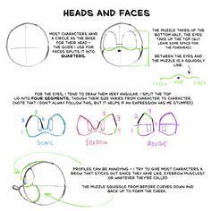 how to draw heads and faces with different shapes, sizes, and colors on paper