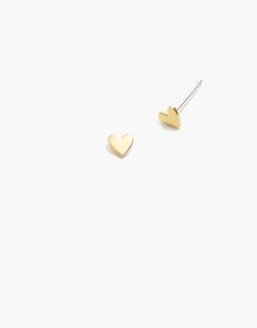 Women's Vermeil Heart Stud Earrings | Madewell Mens Jewelry Box, Tattoo Wedding Rings, Black Hills Gold Jewelry, Madewell Jewelry, Mens Gold Jewelry, Heart Stud Earrings, Demi Fine Jewelry, Tiny Heart, Gold Bangle Bracelet