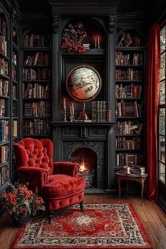 Home Library Design, Library Design, Home Library, Dream Home Design, Dark Academia, Dream House, House Design, Design