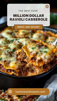 the best ever million dollar ravioli casserole simple and savory