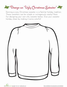 an ugly christmas sweater is featured in this ad for the holiday season, and it's also available as a coloring book