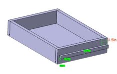 a drawing of a drawer with measurements