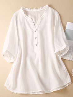 Blouses & Shirts, Casual Loose Solid Color Short Sleeve Blouse Cheap Fashion, Blouse Online, Color Shorts, Blouse Styles, Short Sleeve Blouse, Casual Tops, Sleeve Blouse, Shirt Blouses, Tunic Tops