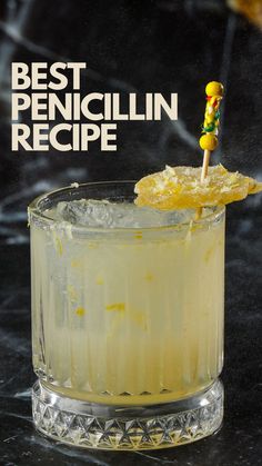 the best penguinin recipe is served in a glass with a toothpick sticking out of it