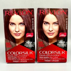 NEW Revlon Colorsilk Beautiful Permanent Hair Color, 027 Deep Rich Brown  #027 Deep Rich Brown 4.4 oz X 2 PACK = 8.8 oz total (2 Applications) SALE Product is brand new, sealed, boxes may be in imperfect condition Product details New, no mess, non-drip formula for easy to use at-home color application. The same shades and formula loved by women now made even better! ColorSilk Beautiful Color™ is the #1 hair color in the USA*. The ammonia-free hair color delivers 100% gray coverage and salon-qual Ammonia Free Hair Color, Revlon Colorsilk, Hair Color Formulas, Dimensional Color, Gray Coverage, Permanent Hair Color, Free Hair, Revlon, Keratin