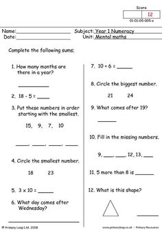 worksheet for comparing numbers from 1 to 10