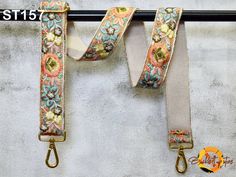 Embroidered Rectangular Bag Strap For Daily Use, Gold Embroidered Festival Bag, Boho Guitar, Crossbody Bag Strap, Guitar Bag, Handbag Strap, Best Purses, Embroidered Leather, Embroidered Bag