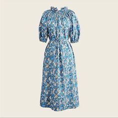 Price Firm Msmocked Neck Puff-Sleeve Dress In Liberty Sea Blossoms Item Ba925 Color: Blue Multi Size: X-Small Qty: 1 Floral Print Smocked Dress For Daywear With Short Sleeves, Short Sleeve Smocked Dress With Floral Print For Daywear, Short Sleeve Smocked Floral Dress For Daywear, Blue Floral Print Puff Sleeve Midi Dress, Blue Floral Print Midi Length Puff Sleeve Dress, Blue Puff Sleeve Dress For Spring Garden Party, Blue Smocked Dress With Gathered Sleeves For Brunch, Blue Puff Sleeve Smock Dress, Spring Midi-length Puff Sleeve Smocked Dress