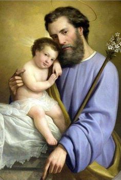 a painting of jesus holding a child