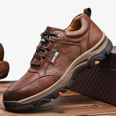 Category:Sneakers; Upper Materials:Faux Leather; Season:Fall,Spring; Gender:Men's; Activity:Hiking Shoes; Toe Shape:Round Toe; Style:Business,Casual; Outsole Materials:Rubber; Occasion:Office  Career,Outdoor; Closure Type:Lace-up; Function:Wear Resistance,Slip Resistant,Breathable,Comfortable,Waterproof; Pattern:Solid Colored; Listing Date:08/09/2023; 2023 Trends:Leather Loafers,Comfort Shoes,British Style Plaid Shoes; Foot Length:; Foot Width:; SizeChart1_ID:2:184042; Size chart date source:Pro