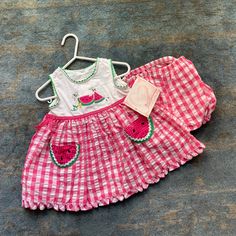 Cute Watermelon Dress With Matching Bloomers By Youngland 18 Months Old Never Been Worn (Has Two Small Spots On The Back) Sweet Sleeveless Summer Sets, Sleeveless Summer Play Sets, Sweet Summer Dresses For Casual Wear, Playful Sleeveless Play Sets, Playful White Dress For Picnic, Fun Summer Dress For Picnic, Pink Summer Play Sets, Pink Play Sets For Summer, Girls Boho Dress