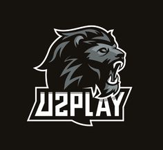 the yaps logo on a black background with white letters and a lion's head