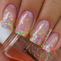 Easter Nails Easy, Easter Nail Art Designs, Polka Dot Nail Designs, Dot Nail Designs, Polka Dot Nail Art, Easter Nail Designs, Easter Nail Art, Dot Nail Art, Easy Nails