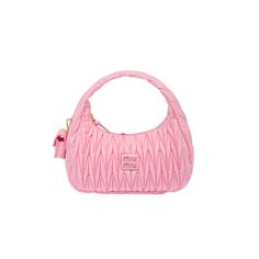 a pink handbag on a white background