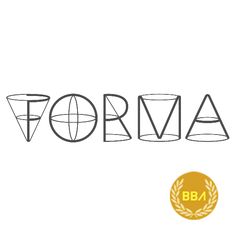 the word forma is drawn in black and white with a gold medal around it