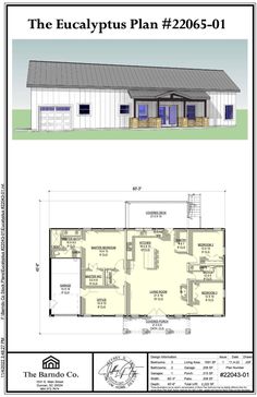 the eucalyptusplus plan is shown in two different views, with one room and an attached