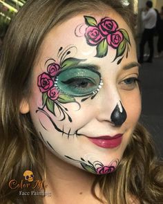 Sugar Skull Painting, Artsy Makeup, Face Painting Tutorials, Kids Face Paint