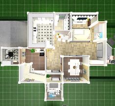 an overhead view of a floor plan for a house