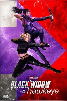 the poster for black widow and hawkyee