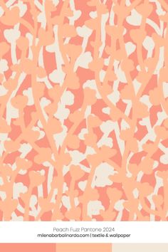 an orange and white camouflage print background with the words peach fluf pantonee