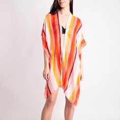 Women's Kimono Summer Striped Print Lightweight Long Top Cover Beachwear Dress Features: Material: 20% Cotton 80% Viscose Size: One Size Fits Most Great Idea As Summer As Cover Up With Bikini Striped Colors And Will Give You A Stylish Look Care/Import: Hand Wash Cold / Imported. Summer V-neck Cover-up For Daywear, Beachwear V-neck Cover-up For Daywear, Beachwear Cover-up For Day Out, V-neck Beachwear Cover-up For Daywear, Breezy Beach Season Daywear Cover-up, Short Sleeve Beachwear Cover-up For Daywear, Breezy Beach Season Cover-up For Daywear, Casual Short Sleeve Cover-up For Daywear, Beach Season Daywear Cover-up