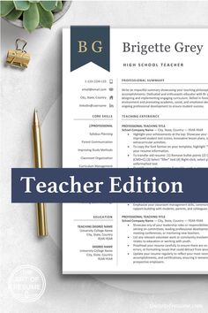 The Art of Resume Template Design | Resume Cv Template for Teachers High School Substitute Teacher, Stop Wasting Time, Resume Words, Study Methods, Substitute Teacher