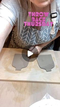 a woman sitting at a table with some food in front of her and the words throw back thursday on it