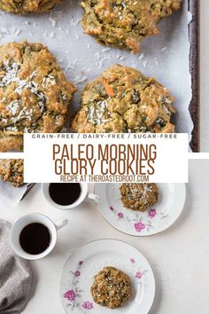 paleo morning glory cookies with coffee on the side